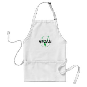 v está para el delantal del vegano para los