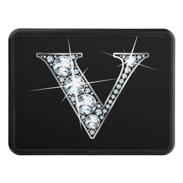 V Faux-"Diamond Bling" Trailer Cubierta de Hitch (Anverso)