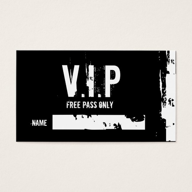 V.I.P, I, I, PASS LIBRE SÓLO, NOMBRE, _, _ (Frente)