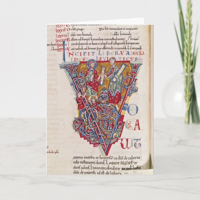 'V' inicial historiada que representa una escena (Anverso)