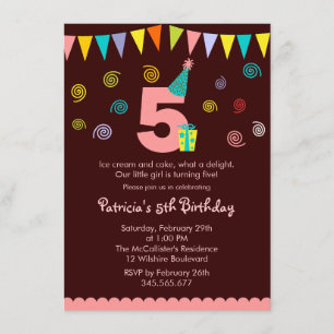V Invitación a fiesta infantil por cumpleaños