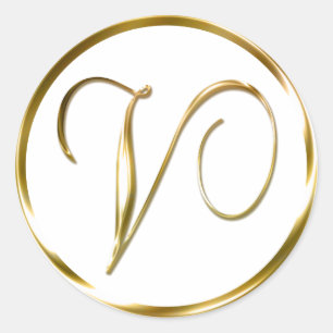 V Monograma Faux Gold Sobre O Sello Favorito