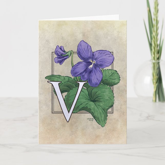 V para el monograma de la flor de las violetas (Anverso)