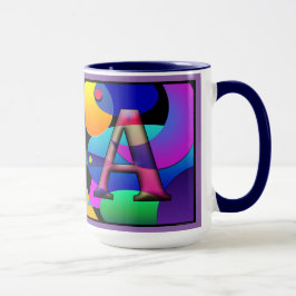 "V" y "A" taza de café monogramada
