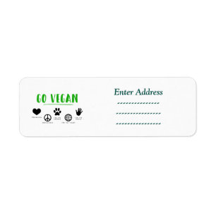 Va el vegano para la etiqueta autoadhesiva de la