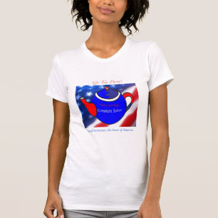 ¡Va la fiesta del té! Camiseta de la bandera