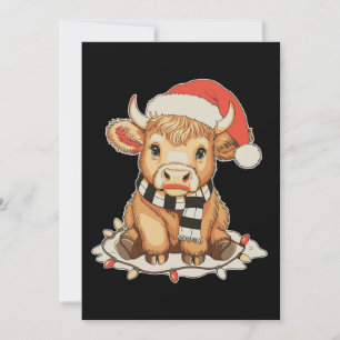 Vaca Altas Tierras Navidad Moo Temporada Navideña