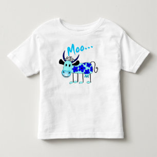 Vaca azul de la flor - el MOO embroma la camisa
