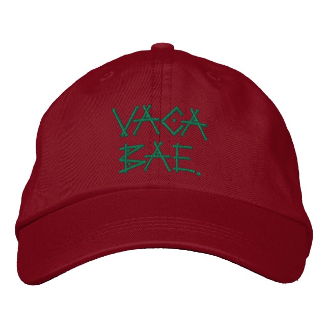 Vaca Bae Stone Age Script Trending Gorra (Anverso)