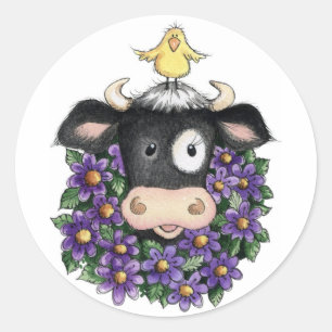 Vaca con guirnalda - Pegatinas