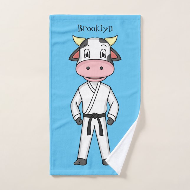 Vaca corta con traje de kung fu personalizado (Toalla de mano)