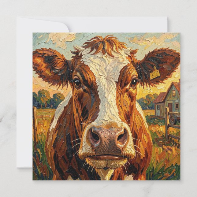 Vaca Cute Impasto en Granja Blank (Anverso)