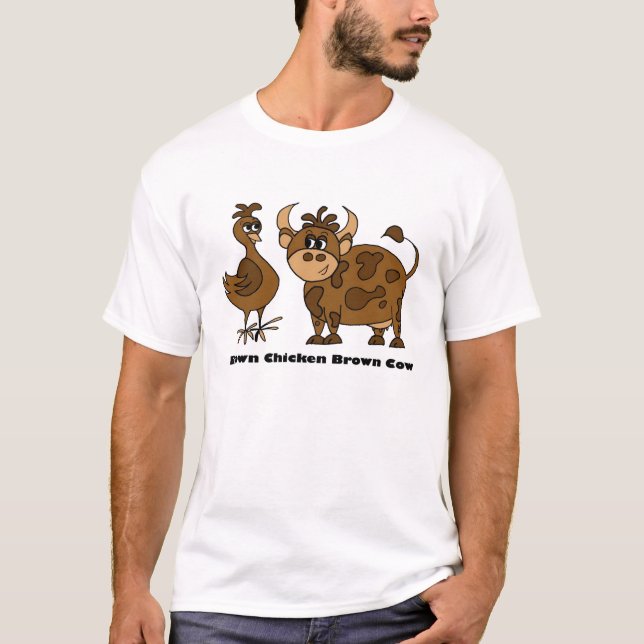 Vaca de Brown del pollo de Brown - camiseta (Anverso)