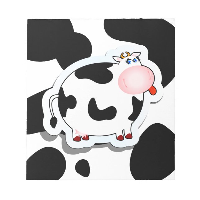 Vaca de dibujos animados, bloc de notas (Frente)