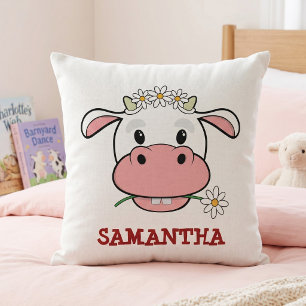 Vaca de dibujos animados linda Almohada de anima