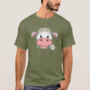 Vaca de dibujos animados linda   Camiseta de anima