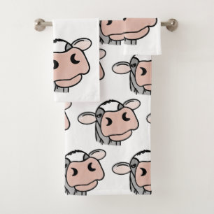 vaca de dibujos animados negra blanca rosa beso gr