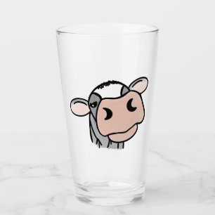 vaca de dibujos animados negro blanco rosa beso gr