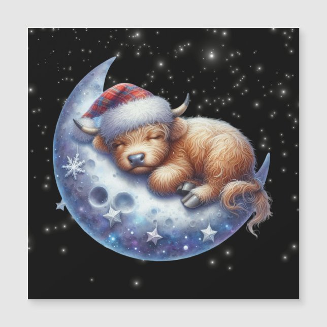 Vaca de las Tierras Altas de Santa durmiendo en la (Anverso)