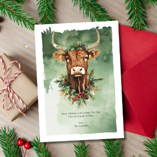 Vaca de las Tierras Altas Divertida Monada Navidad