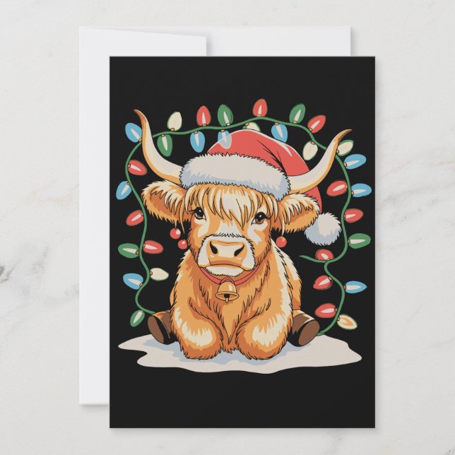 Vaca de las Tierras Altas Santa Navidad Xmas Fiest (Anverso)