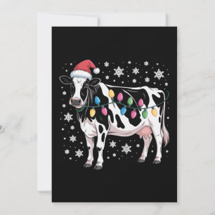 Vaca de Navidad Luces de Navidad Sombrero de Santa