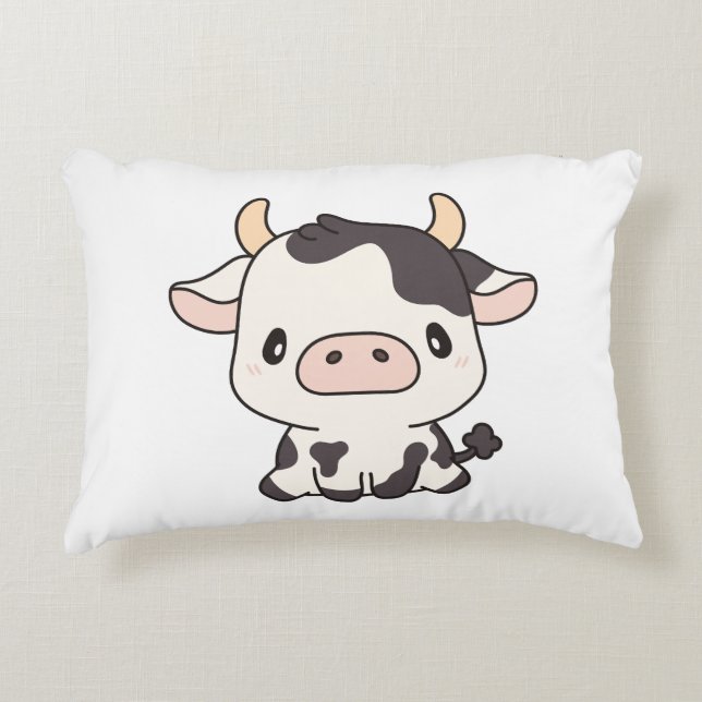 Vaca de vaca 2 almohada de 12x16 acentos (Anverso)