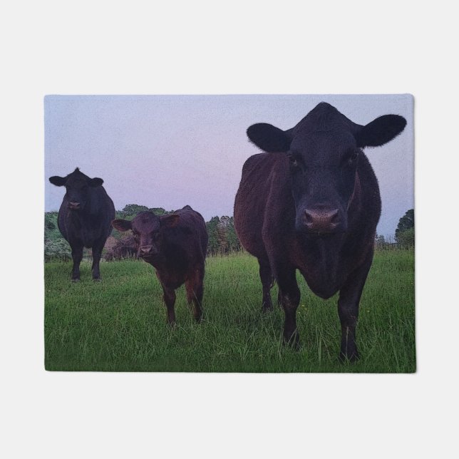 ¡Vaca de Yup de la vaca! Felpudo de la puerta (Anverso)