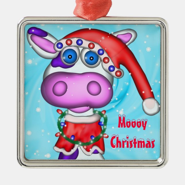 Vaca del día de fiesta, ornamento del navidad de (Frente)