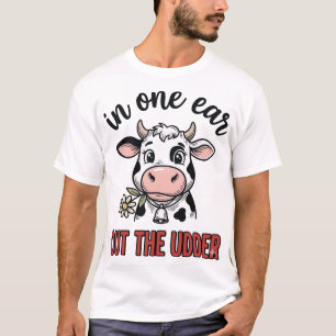 Vaca Divertida Con Una Oreja Fuera De La Camiseta