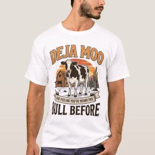 Vaca divertida Deja Moo diseño de camisa western v