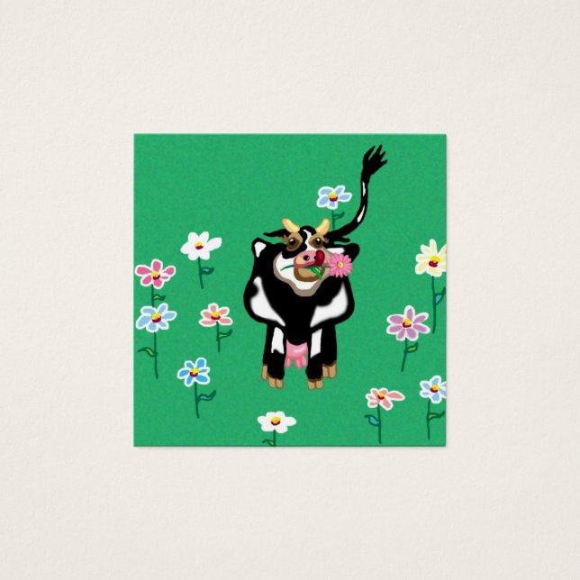 Vaca en un prado de flores (Anverso)