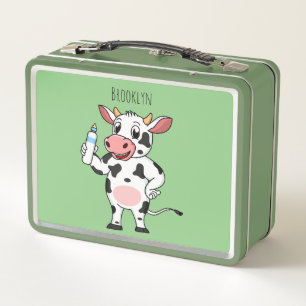 Vaca feliz con personalizado de biberón 
