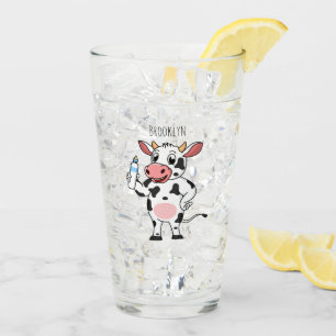 Vaca feliz con personalizado de biberón