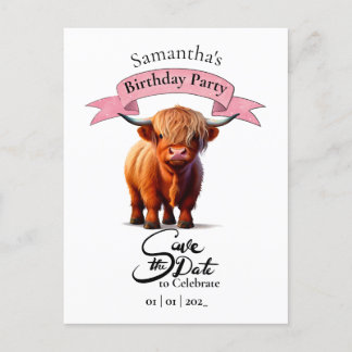 Vaca Feliz Cumpleaños Chica Tarjeta Postal