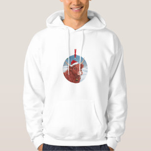 Vaca Highland adorable con sudadera navideña de so