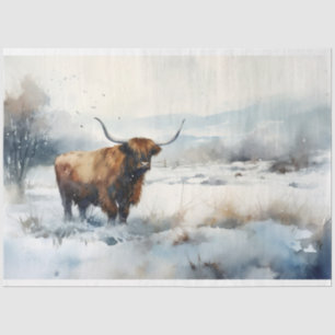Vaca Highland en papel de nieve de 2 páginas