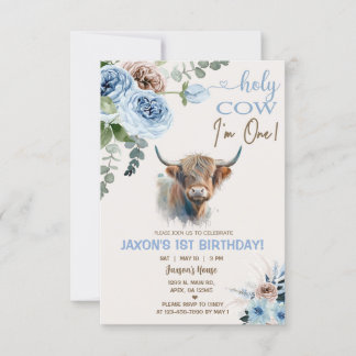 Vaca Highland, invitación de cumpleaños de vacas s