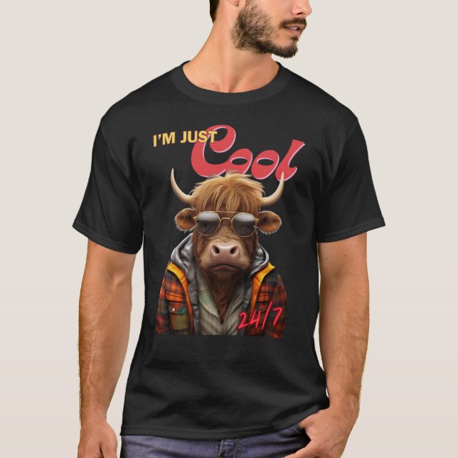 Vaca Highlander de camiseta (Anverso)