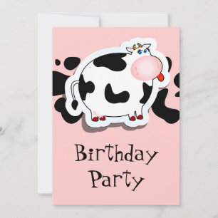 vaca personalizado, invitación