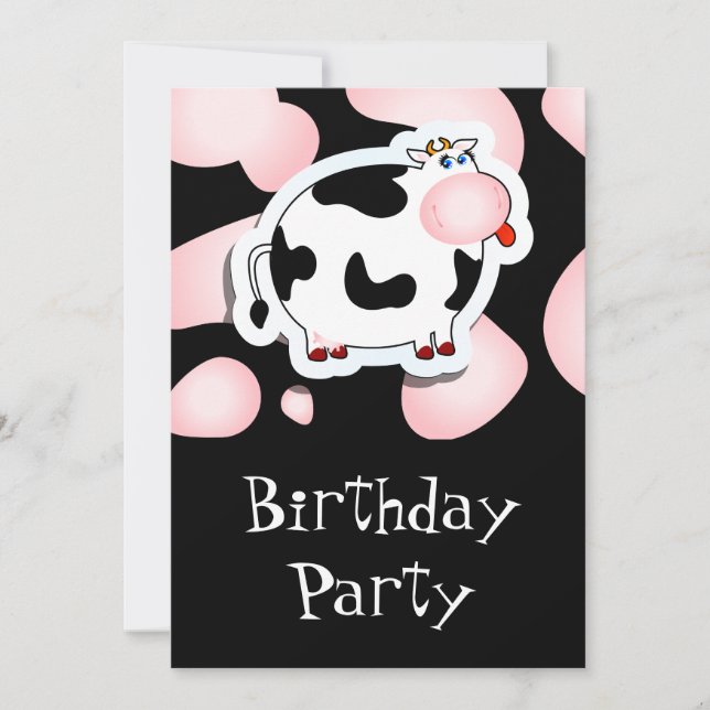 vaca Personalizado, invitación (Anverso)