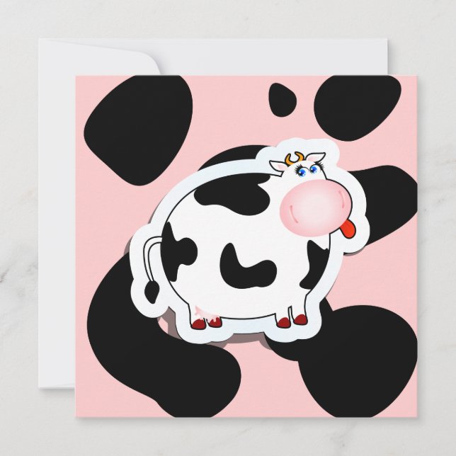 vaca personalizado, invitación (Anverso)