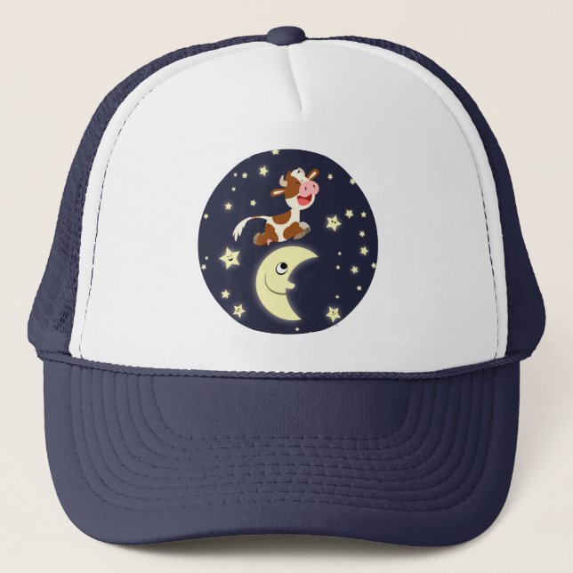 Vaca personalizado Saltó Sobre El Gorra De La Luna (Anverso)