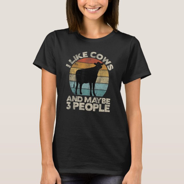 Vaca Retro Camiseta Vaca Vaca Vaca (Anverso)