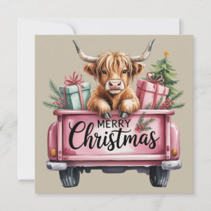 Vaca rosa de las Tierras Altas de Navidad chica lu