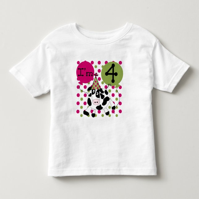Vaca Rosada 4 camisetas de cumpleaños y regalos (Anverso)