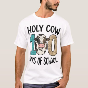 Vaca Sagrada 100 Días de Escuela Camiseta de Vaca