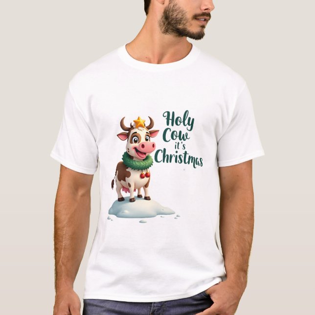 Vaca Sagrada Es Navidad Camiseta Vaca Sagrada De N (Anverso)