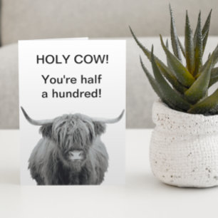 Vaca Sagrada Highland Cumpleaños 50º Tarjeta