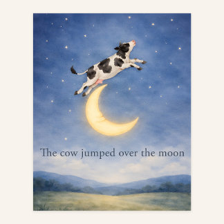 Vaca Saltando Sobre la Luna – Póster de Rima Infan